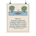 Grahame Quote Poster, Simply Messing About in Boats, Boating River Rowboat Wall Art
