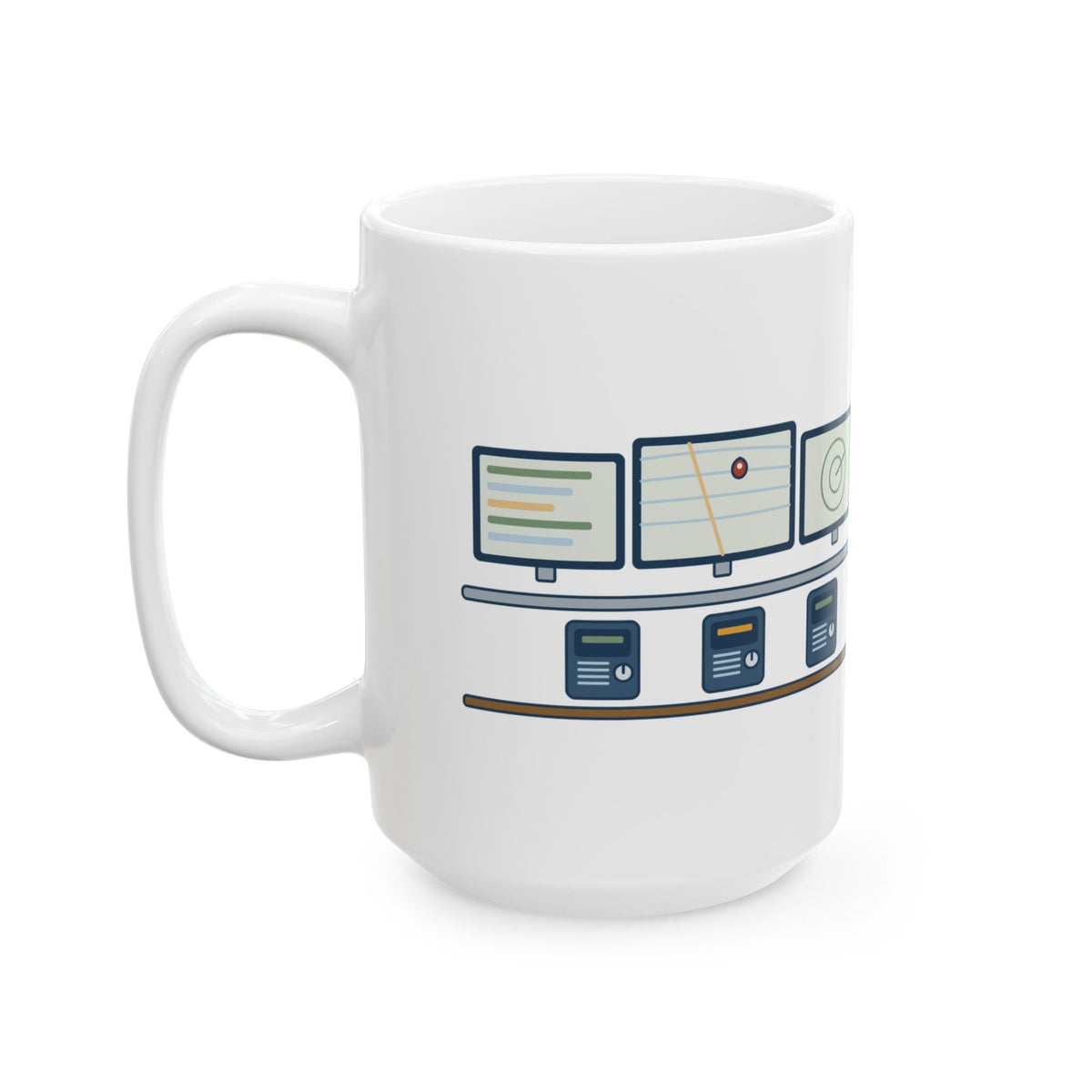 Large 15oz Dispatcher Mug - Three Radios, One Headset, Zero Panic 911 Mug