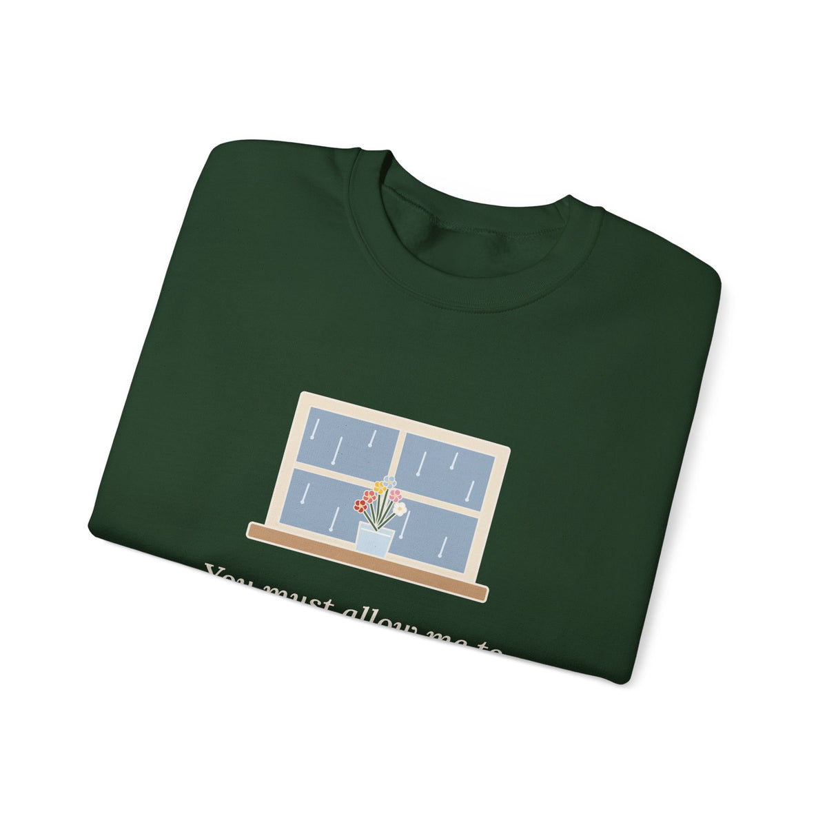 How Ardently I Admire and Love You Sweatshirt, Romance Jane Austen Quote Crewneck with Rainy Window