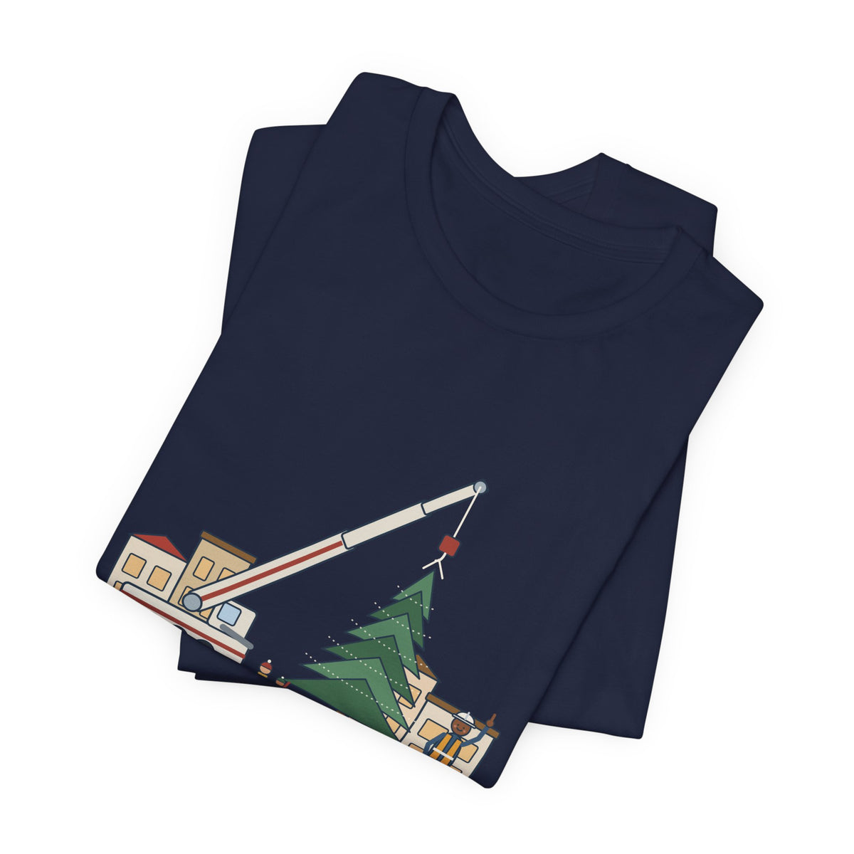Crane Operator T-Shirt - Set the Town Christmas Tree. The Signalman Says It's Straight.