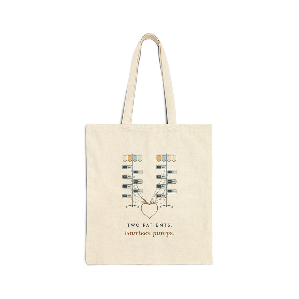 ICU Nurse Tote Bag - Two Patients. Fourteen Pumps. Critical Care Nurse Shift Tote