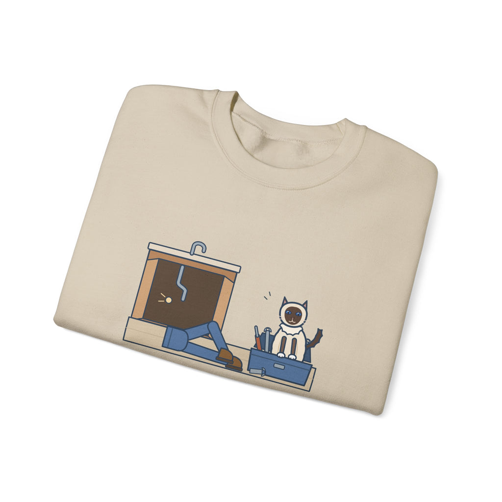 Birman Cat Crewneck Sweatshirt - Toolbox Seat for the Kitchen Sink Repair