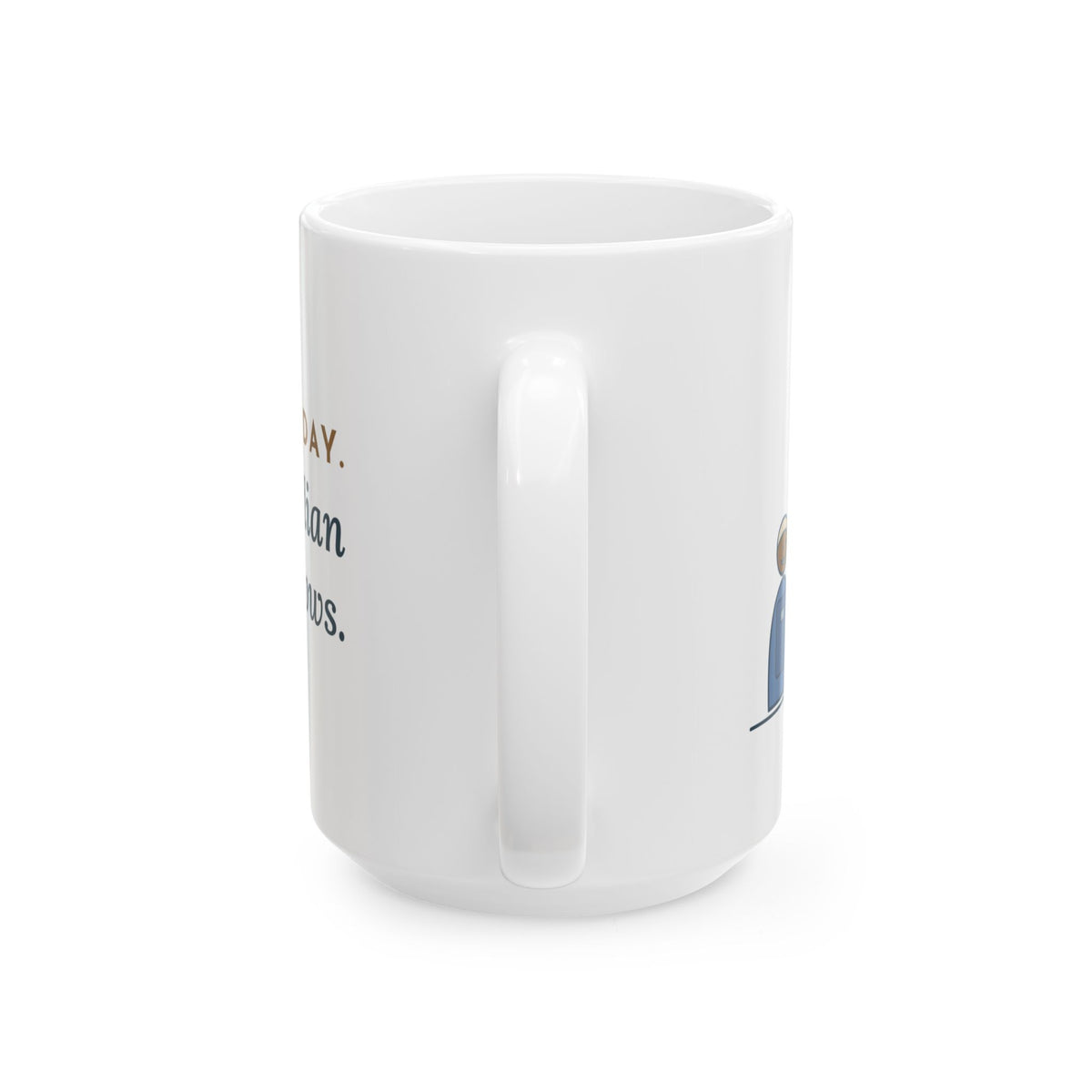 Large High School Physics Teacher Mug 15oz - Egg Drop Day. The Custodian Already Knows.