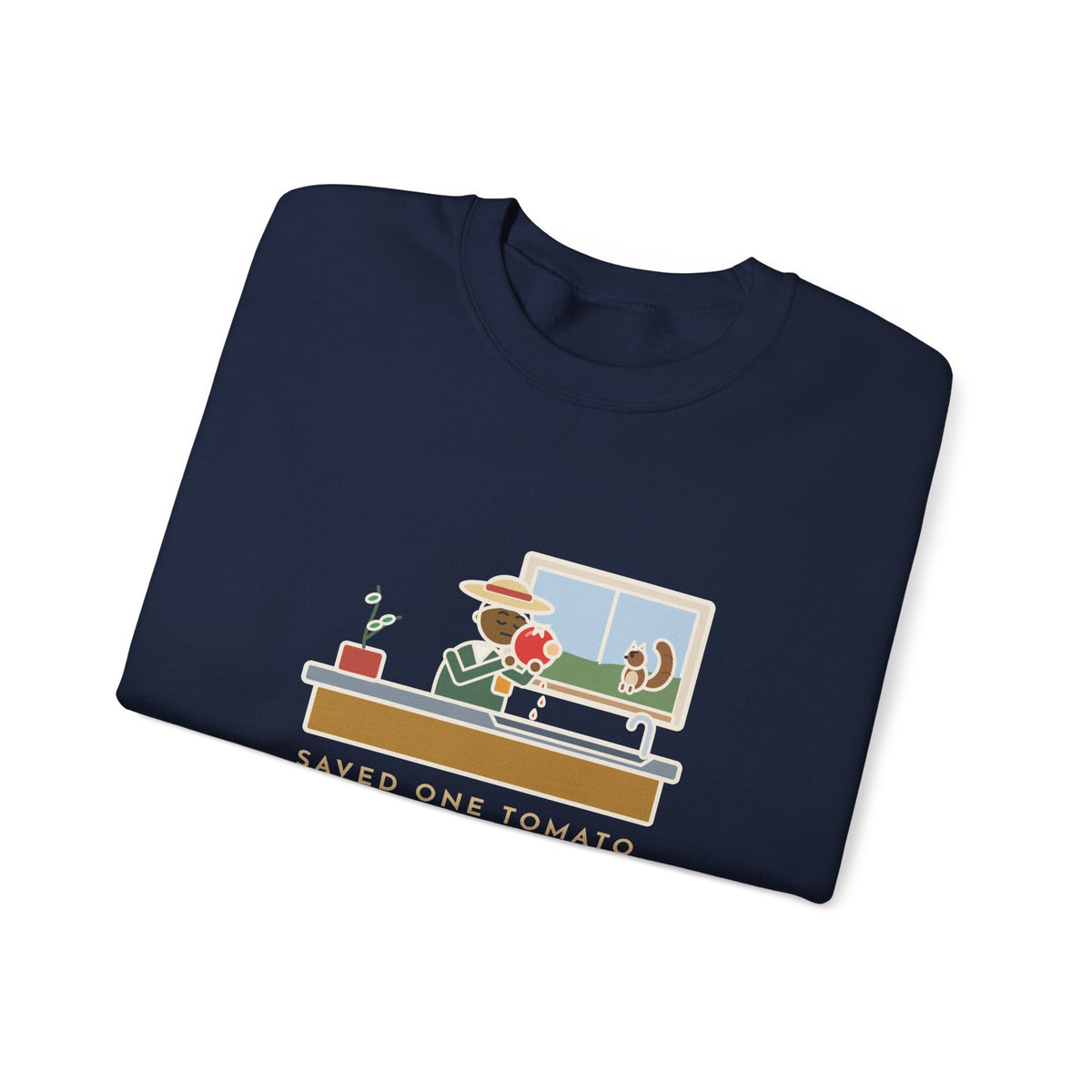 Saved One Tomato From the Squirrels Sweatshirt, Funny Gardener Crewneck with Sink Tomato
