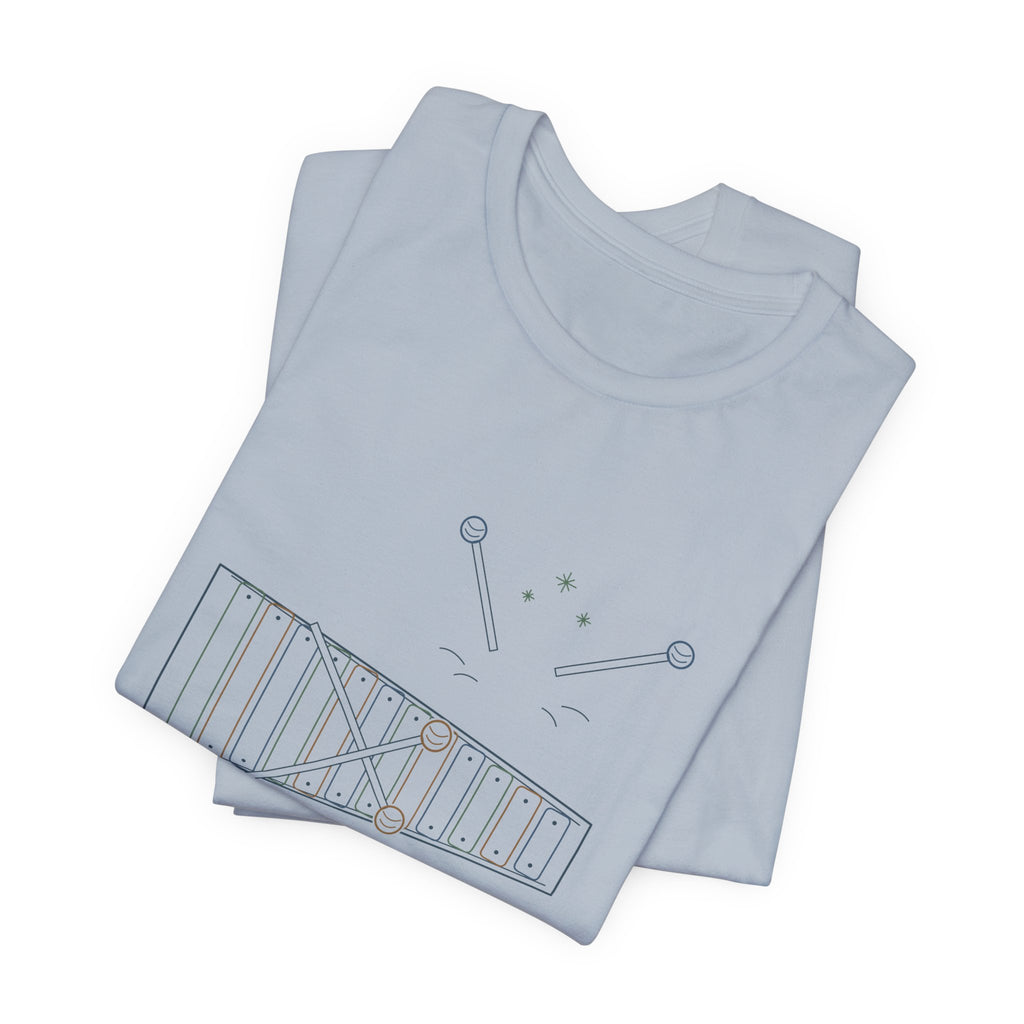 Elementary Music Teacher T-Shirt - Mallets Down, Eyes Up. Xylophone Classroom Tee