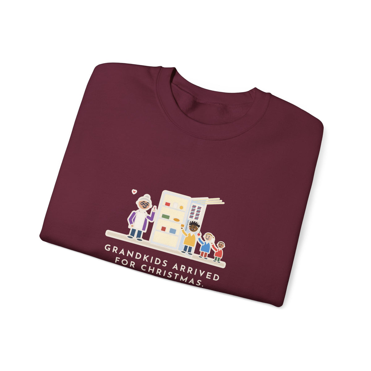 Grandkids at Christmas Sweatshirt, Arrived for the Holiday, The Fridge Door Opened Forty Times in the First Hour