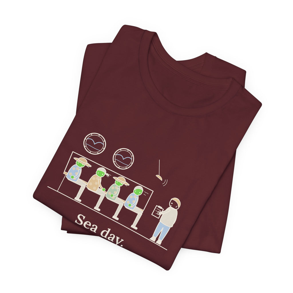Cruise Ship Nurse T-Shirt - Sea Day. Forty Passengers, One Shade of Green.