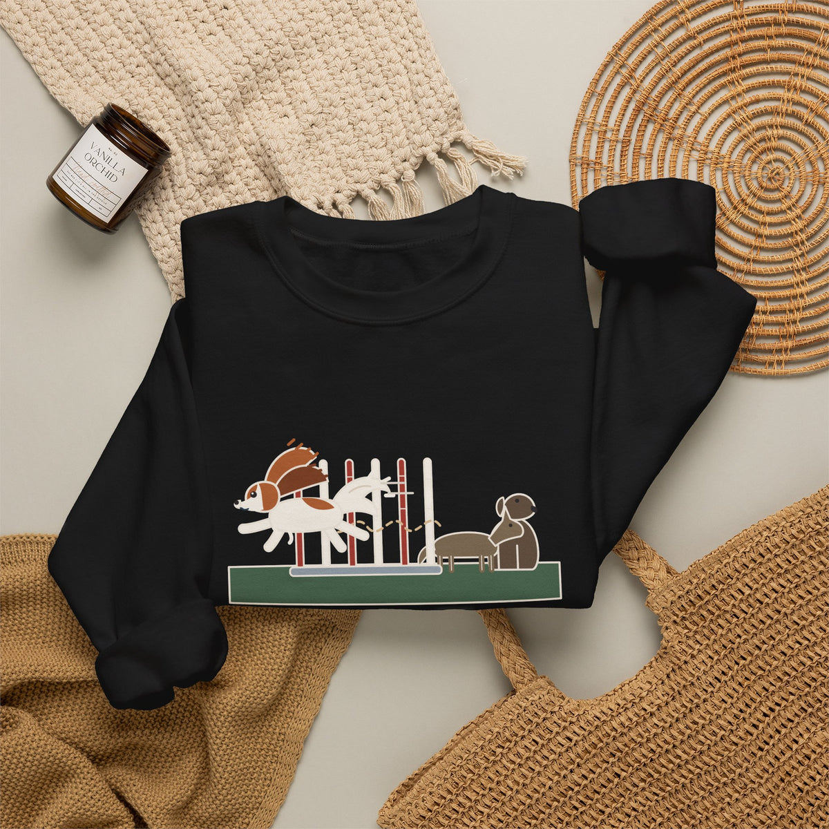 Papillon Crewneck Sweatshirt - Six Pounds, Fastest Weave Poles Agility Gift