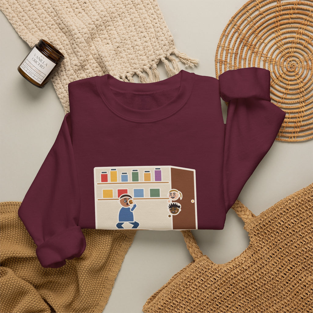Parent Sweatshirt, Hid in the Pantry with a Cookie, Found by Two Kids in Under a Minute, Funny Pantry Hideout Crewneck