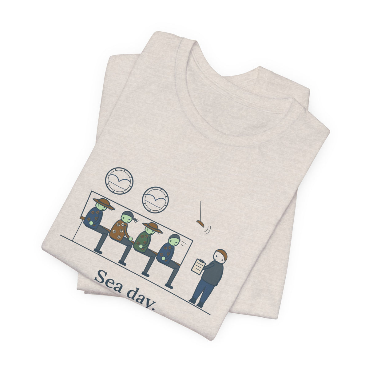 Cruise Ship Nurse T-Shirt - Sea Day. Forty Passengers, One Shade of Green.