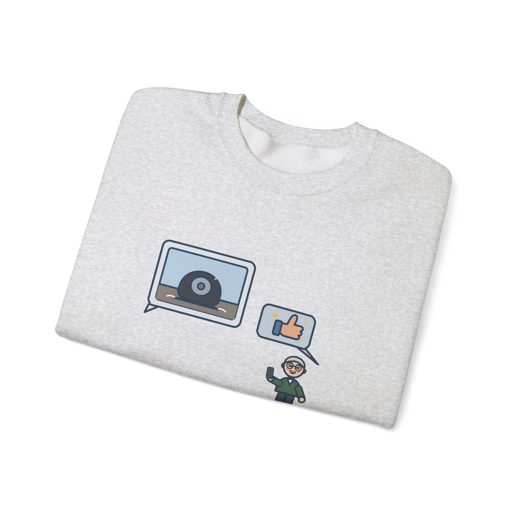 Funny Family Group Chat Crewneck Sweatshirt - Dad Said Awesome to My Flat Tire