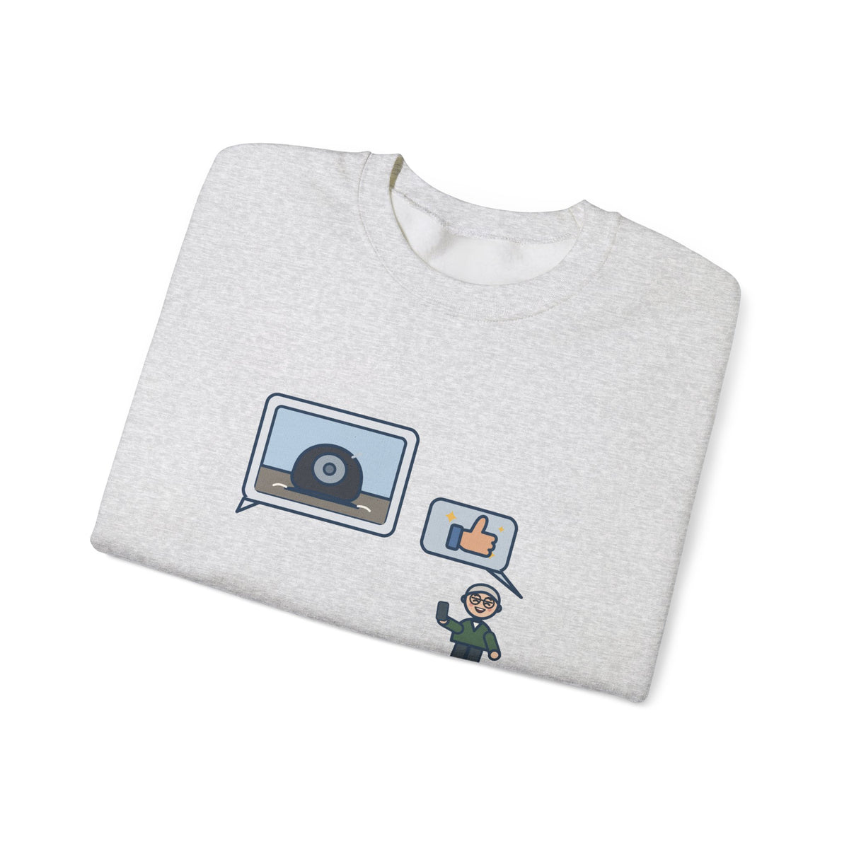 Funny Family Group Chat Crewneck Sweatshirt - Dad Said Awesome to My Flat Tire