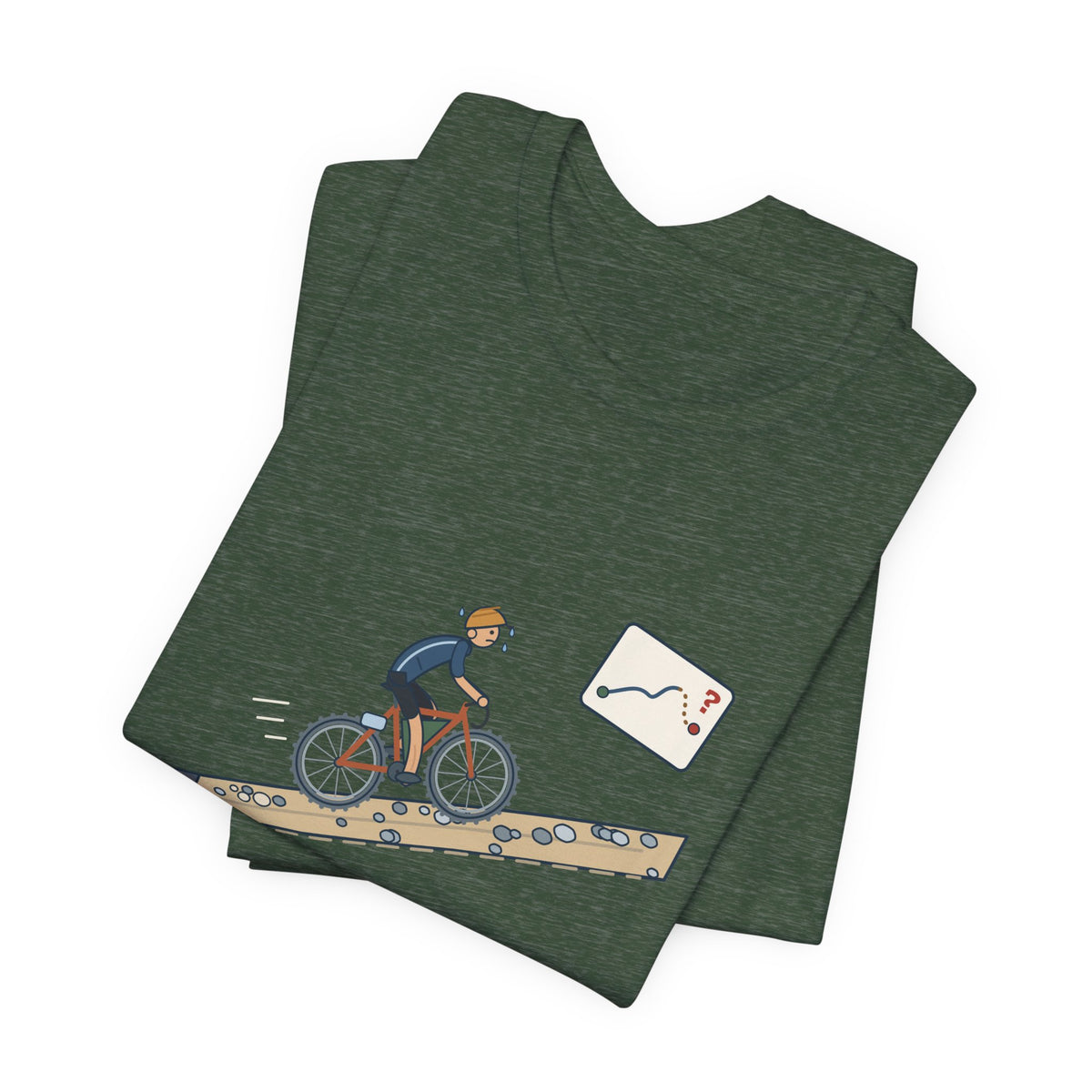 Gravel Cycling T-Shirt - The Route Said Mostly Paved. Funny Hike-a-Bike Gravel Bike Tee