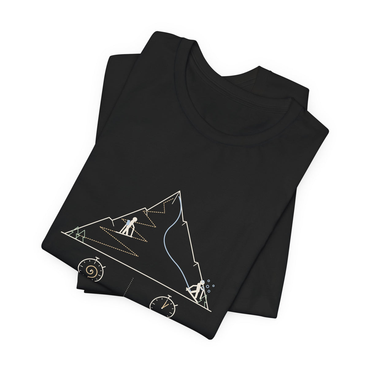 Ski Touring T-Shirt - Ninety Minutes Up. Four Minutes Down. Funny Backcountry Ski Tee