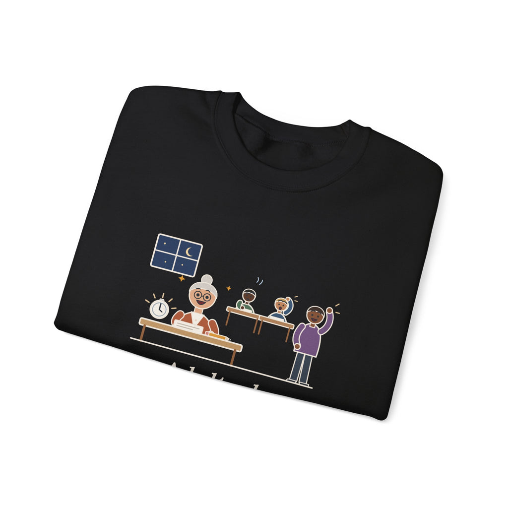 Adult Education Teacher Crewneck Sweatshirt - Grandma Finished the Math Section First