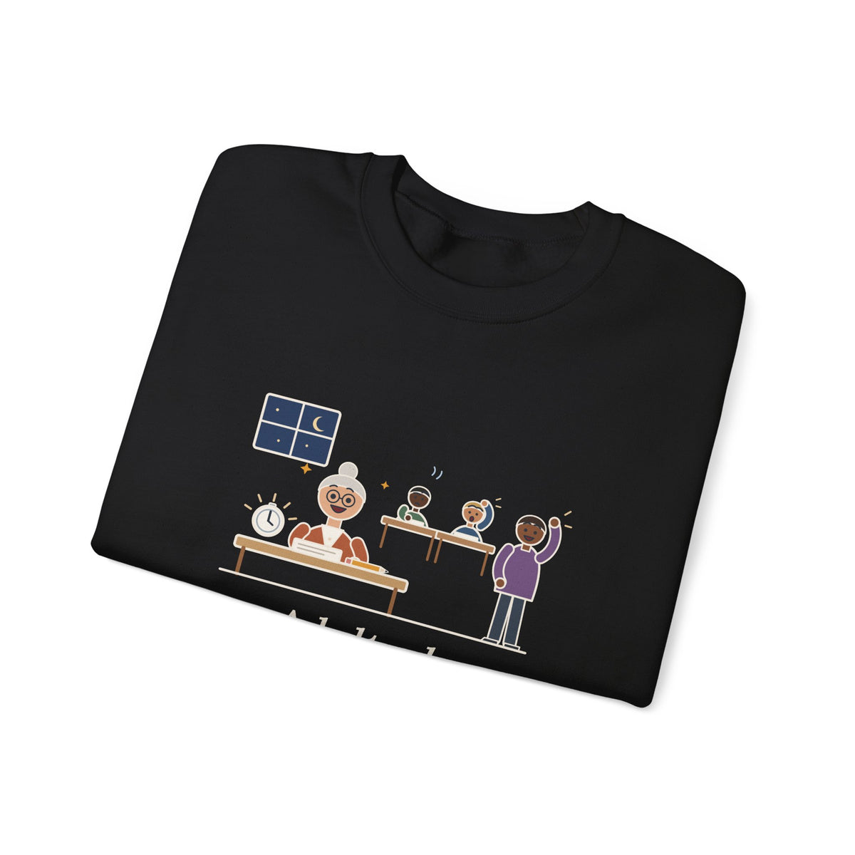 Adult Education Teacher Crewneck Sweatshirt - Grandma Finished the Math Section First