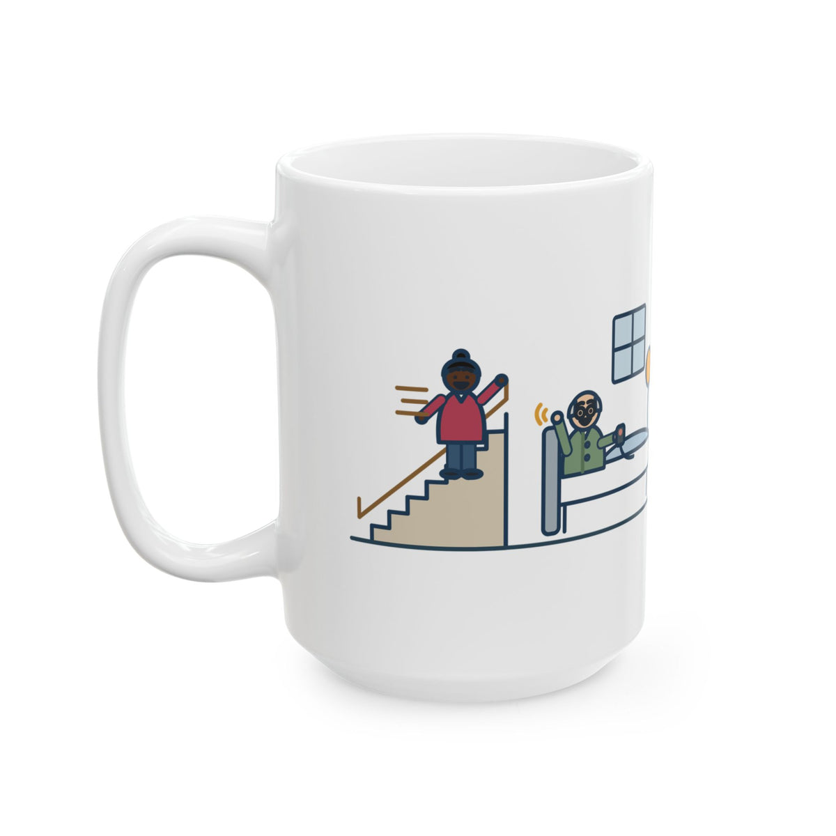 Large Rapid Response Mug 15oz - Three Flights Up for a Wave