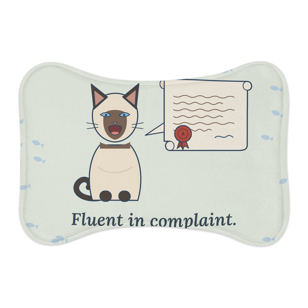 Siamese Cat Feeding Mat - Fluent in Complaint Funny Cat Food Mat