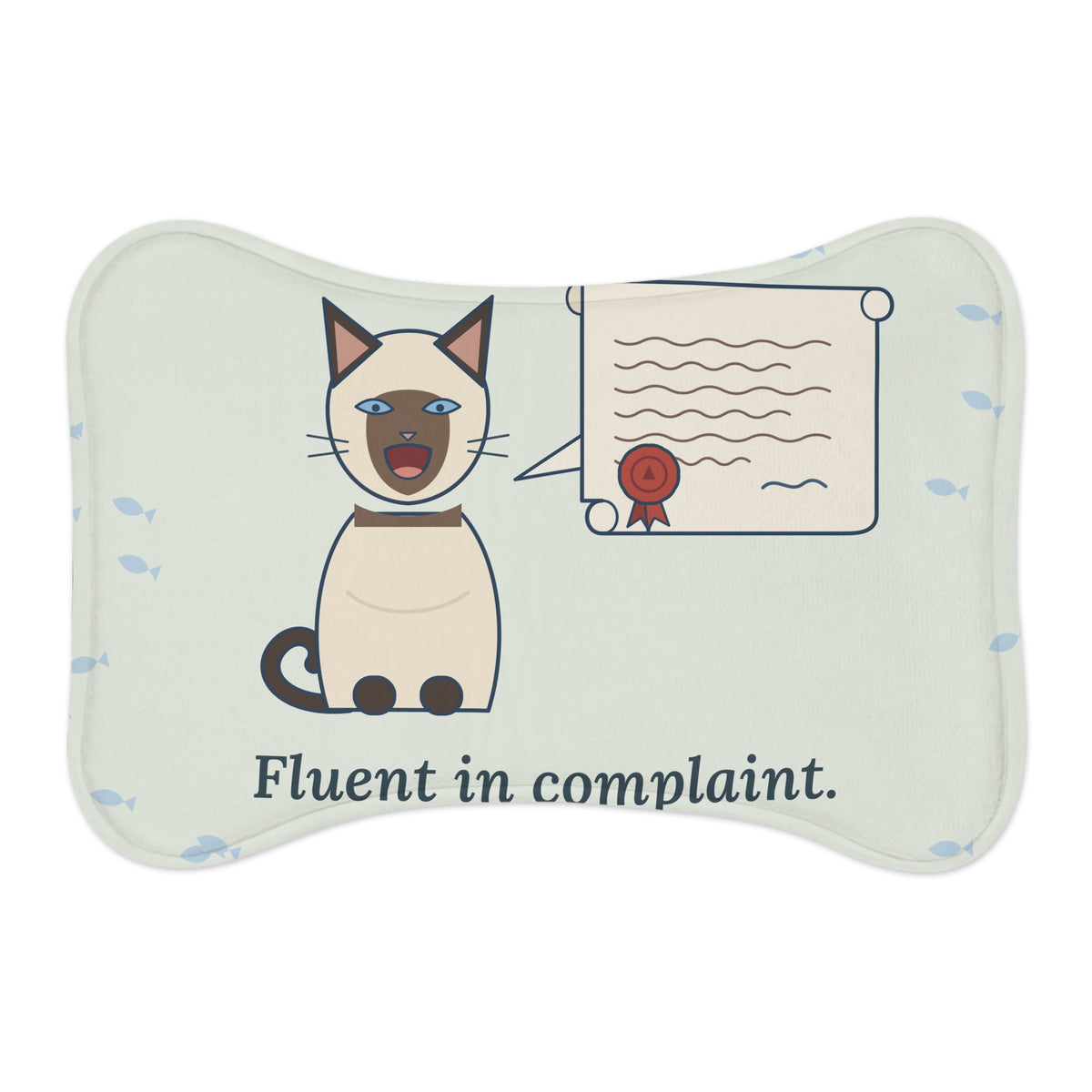 Siamese Cat Feeding Mat - Fluent in Complaint Funny Cat Food Mat