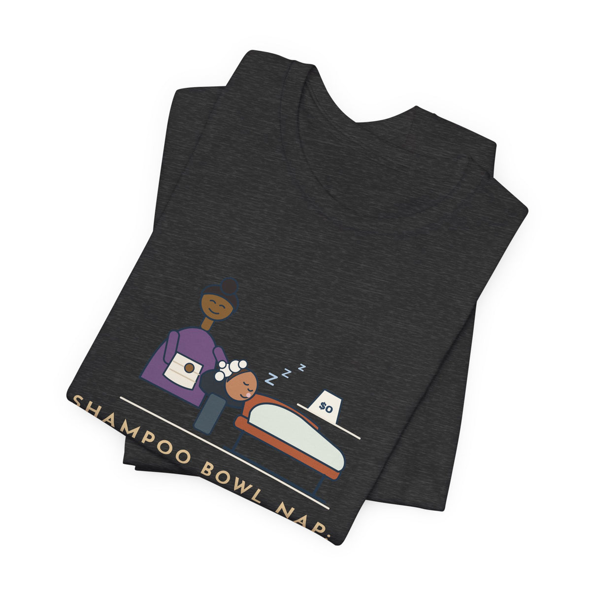 Salon Hairstylist T-Shirt - Shampoo Bowl Nap: Complimentary. Funny Stylist Tee