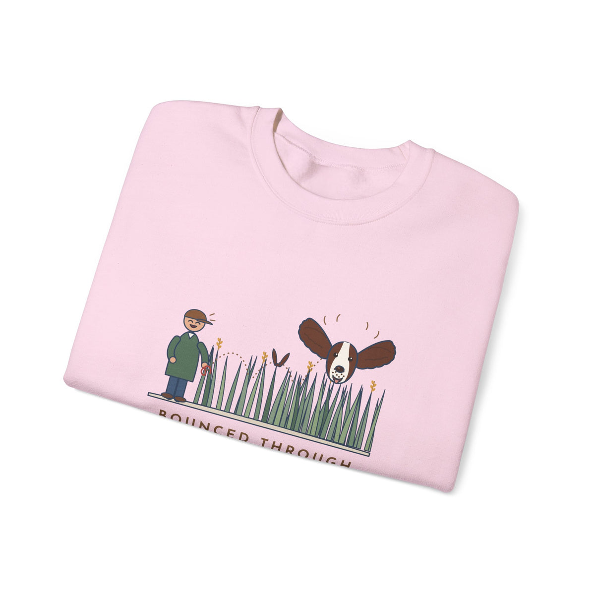 English Springer Spaniel Crewneck Sweatshirt - Only the Ears Showed in the Tall Grass Gift