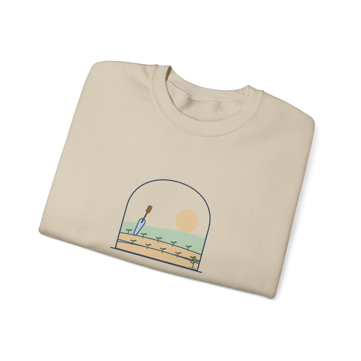 Gardening Crewneck Sweatshirt for Gardeners - Here for the Dirt and the Quiet