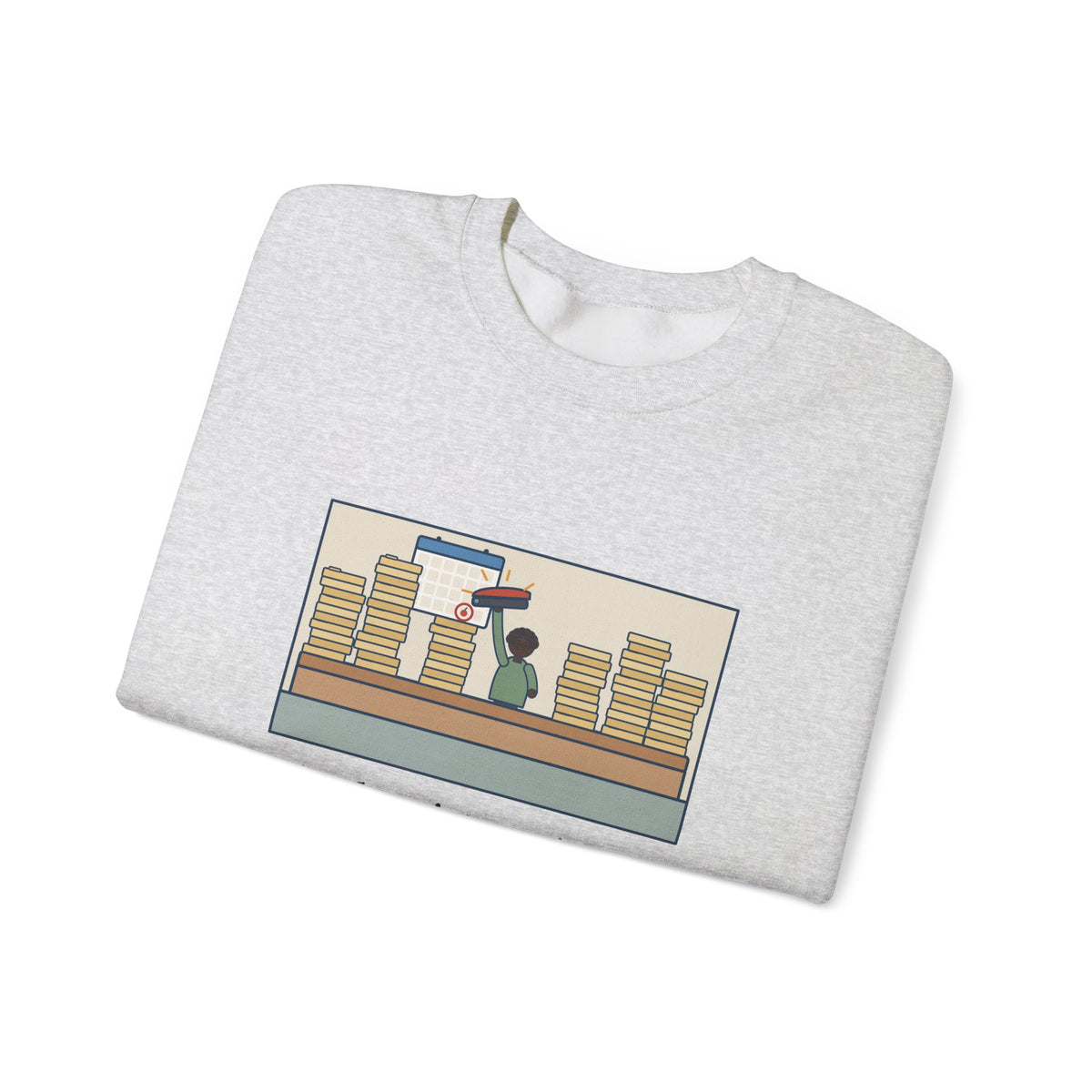School Registrar Sweatshirt, August, Three Hundred Enrollment Forms and One Stapler, Funny Front Office Crewneck