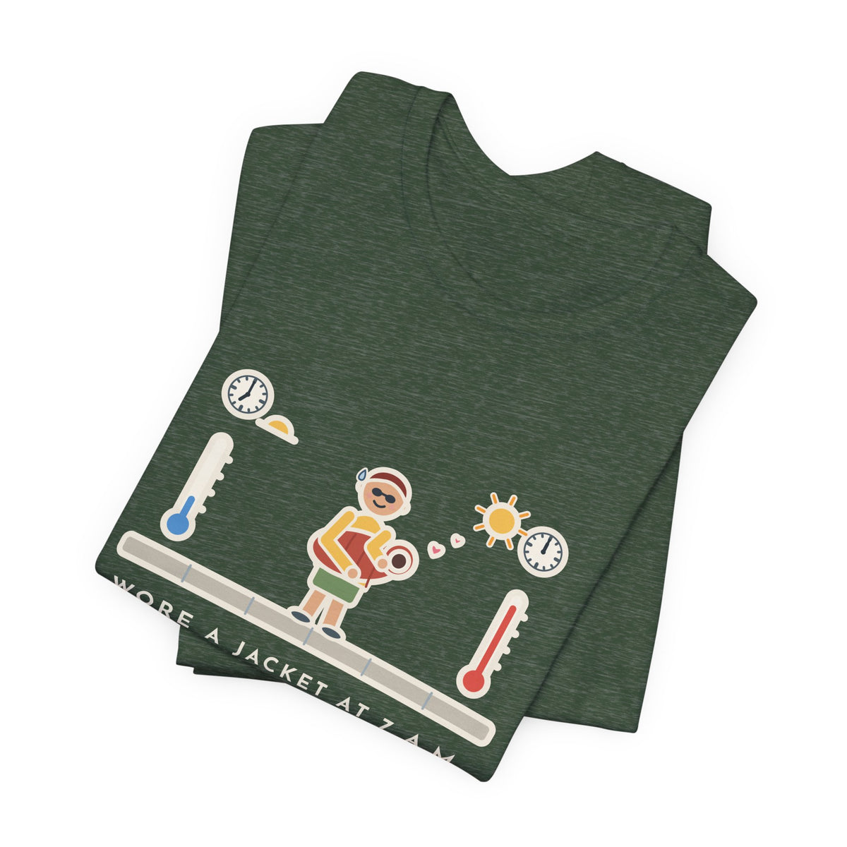Funny Desert Weather T-Shirt, Wore a Jacket at 7 a.m., Carried It Around Like a Baby by Noon, Sidewalk Swing Tee