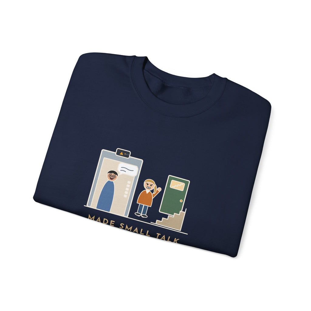 Funny Introvert Crewneck Sweatshirt - Escaped Elevator Small Talk Two Floors Early