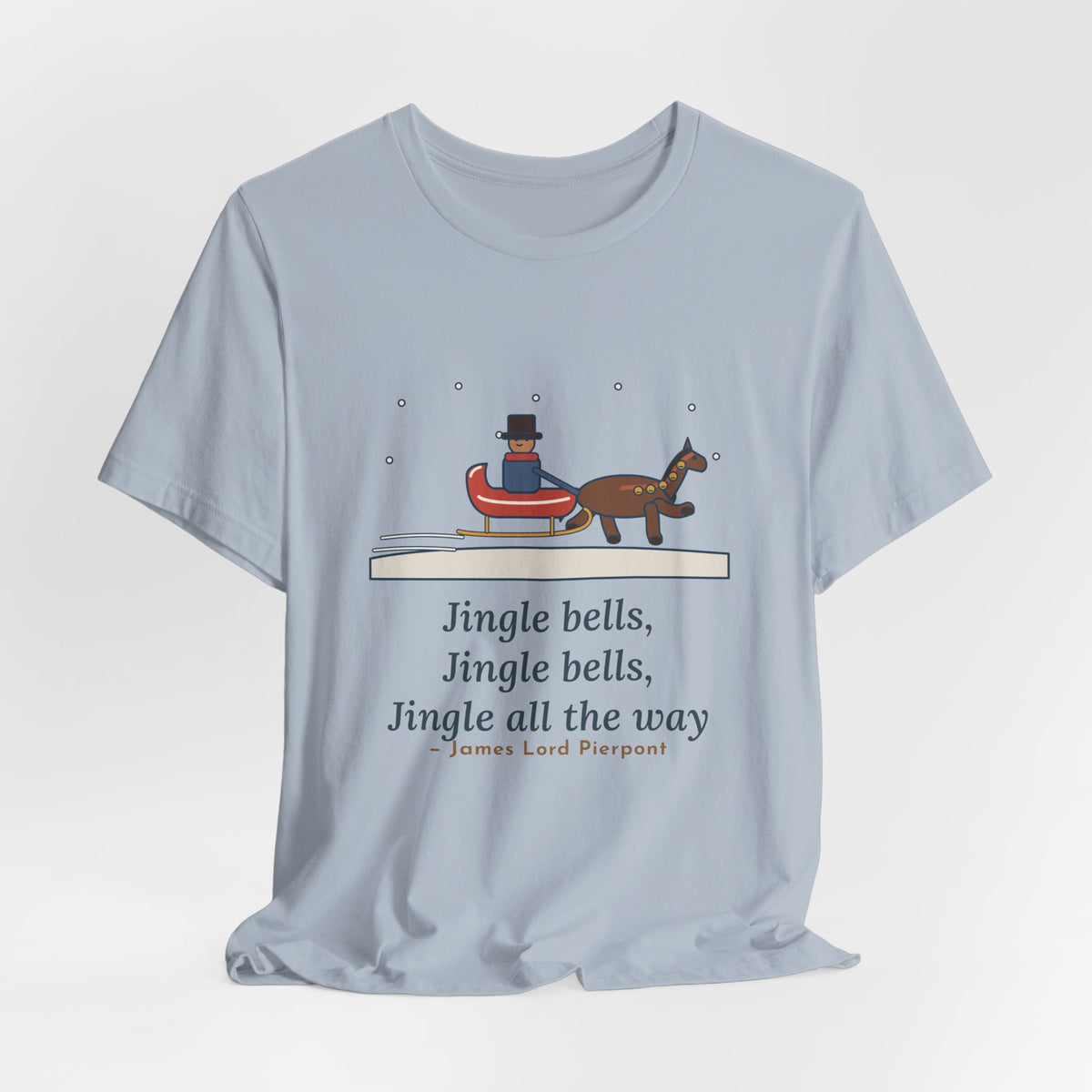 Pierpont Quote T-Shirt, Sleigh Bells in the Snow, Christmas One-Horse Sleigh Tee