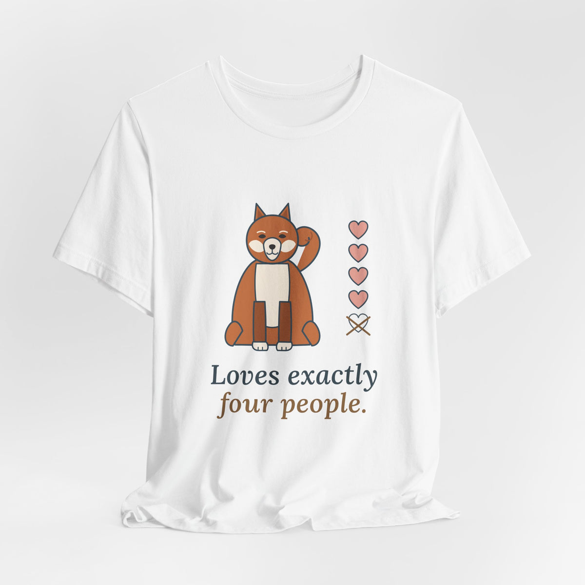 Akita T-Shirt - Loves Exactly Four People Funny Loyal Akita Owner Tee