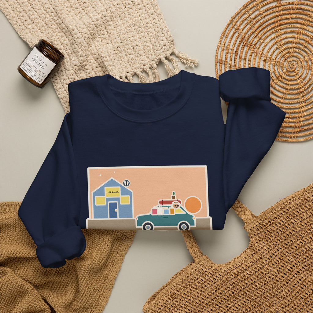 Saturday Errand Sweatshirt, The Plan Was One, Got Home at Six, Funny Driveway at Dusk Crewneck