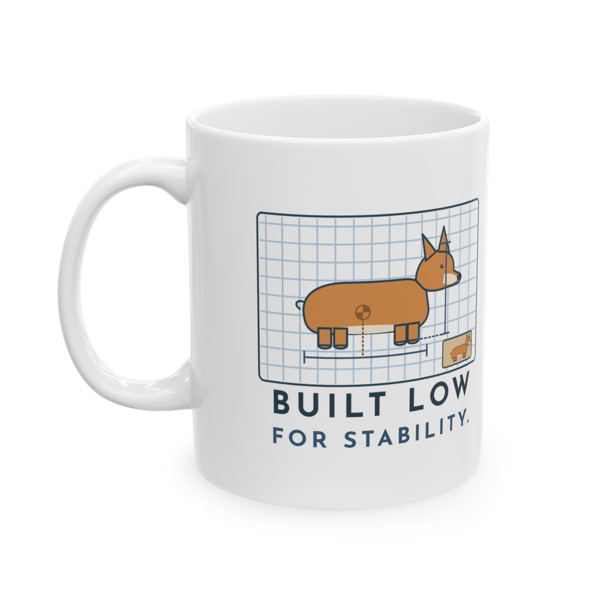 Corgi Coffee Mug - Built Low for Stability Funny Corgi Owner Mug