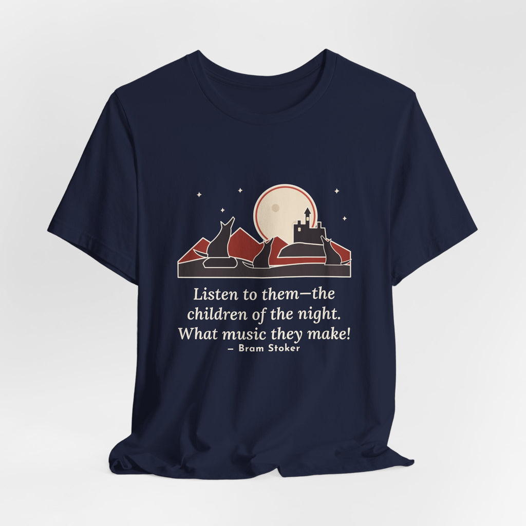 Bram Stoker Quote T-Shirt, The Children of the Night, Gothic Wolves and Red Moon Tee