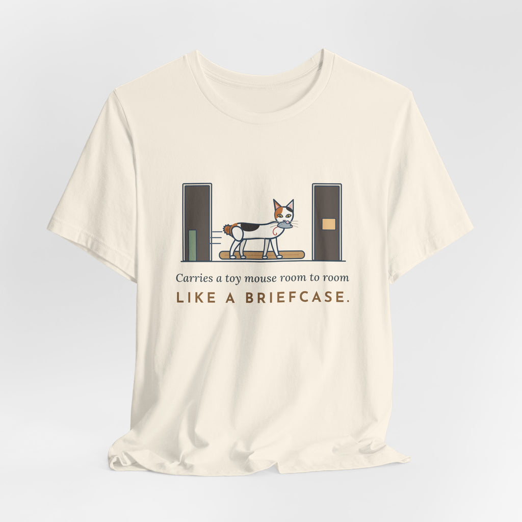 Japanese Bobtail Cat T-Shirt - Carries a Toy Mouse Room to Room Like a Briefcase