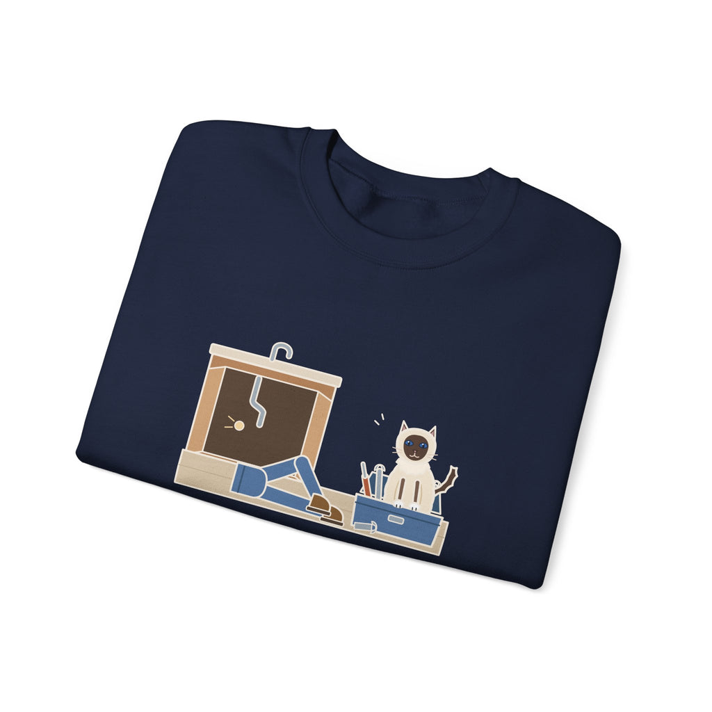 Birman Cat Crewneck Sweatshirt - Toolbox Seat for the Kitchen Sink Repair