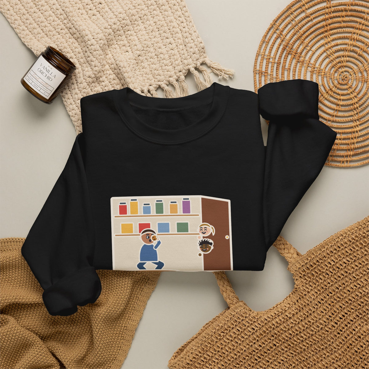 Parent Sweatshirt, Hid in the Pantry with a Cookie, Found by Two Kids in Under a Minute, Funny Pantry Hideout Crewneck