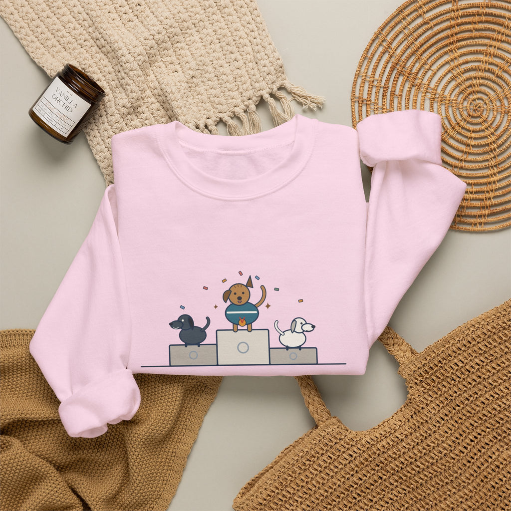 Every Dog Has His Day Sweatshirt, Underdog Proverb Crewneck, Mutt on the Podium