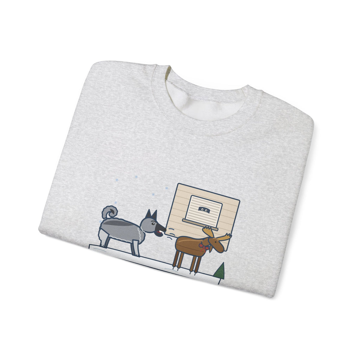 Norwegian Elkhound Crewneck Sweatshirt - Barked at the Plastic Lawn Moose for an Hour