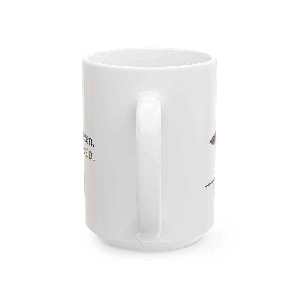 Large 15oz Irish Setter Mug - Frozen Mid-Stride Watching a Robin at the Birdbath