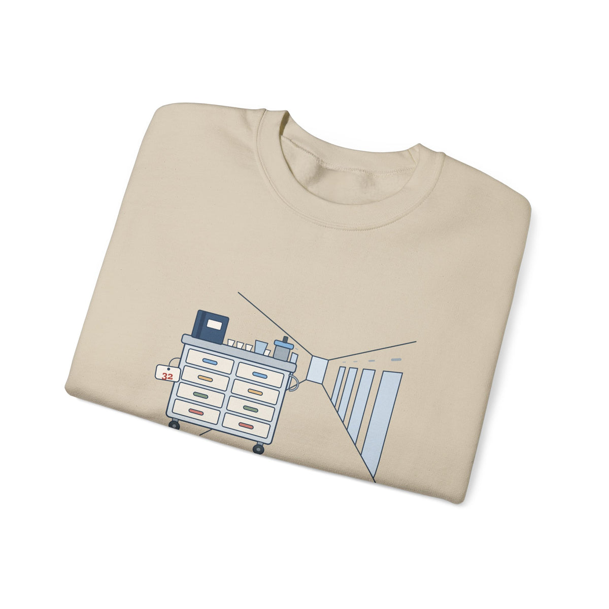Licensed Practical Nurse Crewneck Sweatshirt - Med Pass: 32 Residents, One Cart