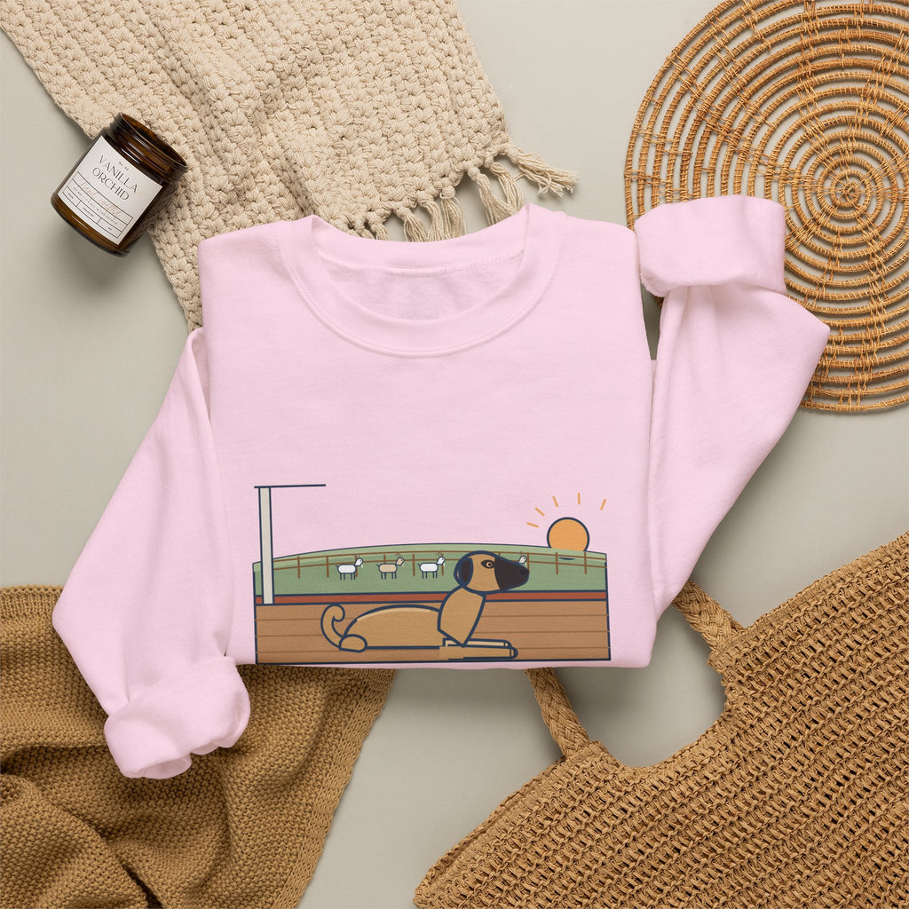 Anatolian Shepherd Crewneck Sweatshirt - Farm Dog Porch Watch Until Sunrise