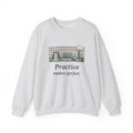 Practice Makes Perfect Sweatshirt, Youth Sports Proverb Crewneck, Backyard Practice