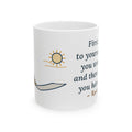 Epictetus Quote Mug, First, Say to Yourself What You Would Be, Stoic Porch Runner Coffee Mug 11oz