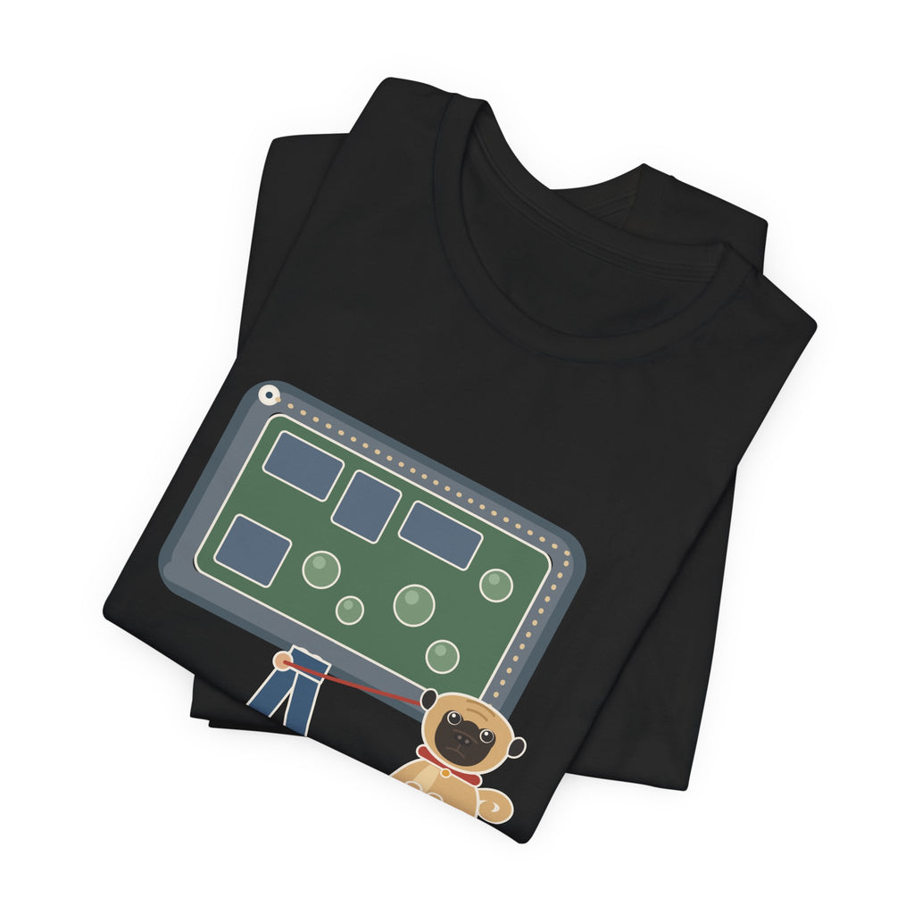 Pug T-Shirt - Halfway Around the Block, the Pug Sat Down Funny Dog Walk Tee
