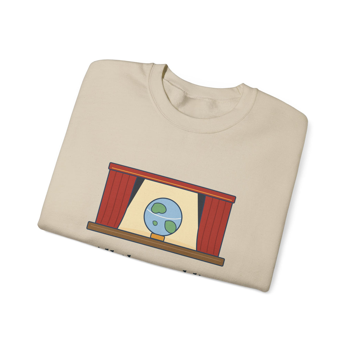 All the World's a Stage Sweatshirt, Theatre Shakespeare Quote Crewneck with Globe on Stage