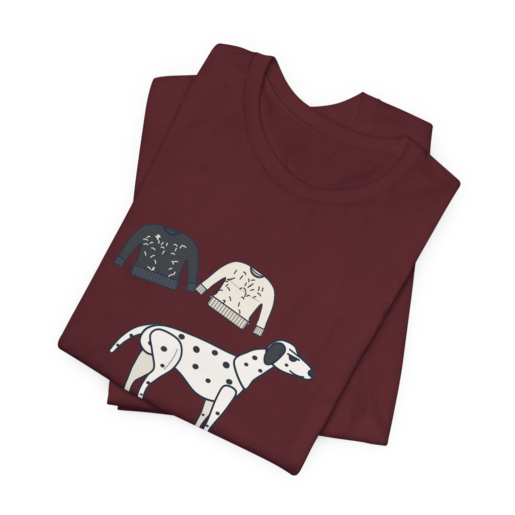 Dalmatian T-Shirt - Sheds in Both Colors. Funny Dalmatian Owner Tee