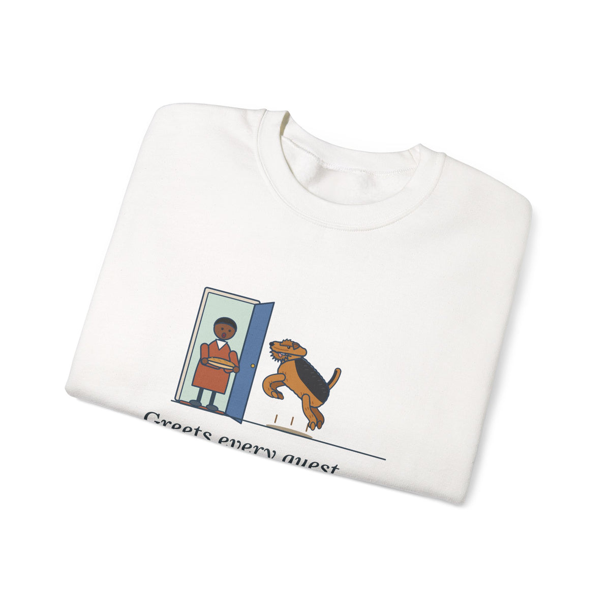 Airedale Terrier Crewneck Sweatshirt - Front Door Greeter Dog Lover Gift