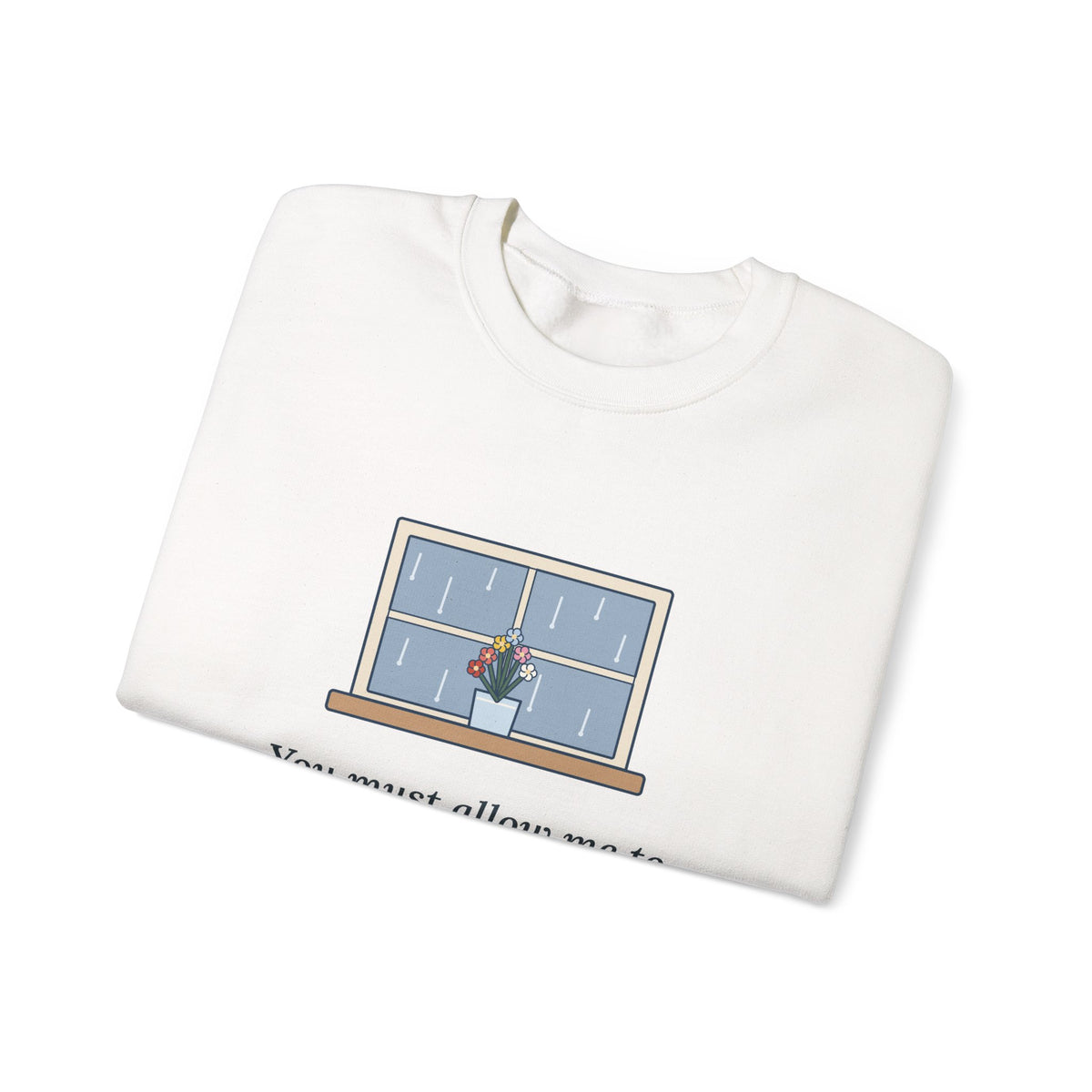 How Ardently I Admire and Love You Sweatshirt, Romance Jane Austen Quote Crewneck with Rainy Window