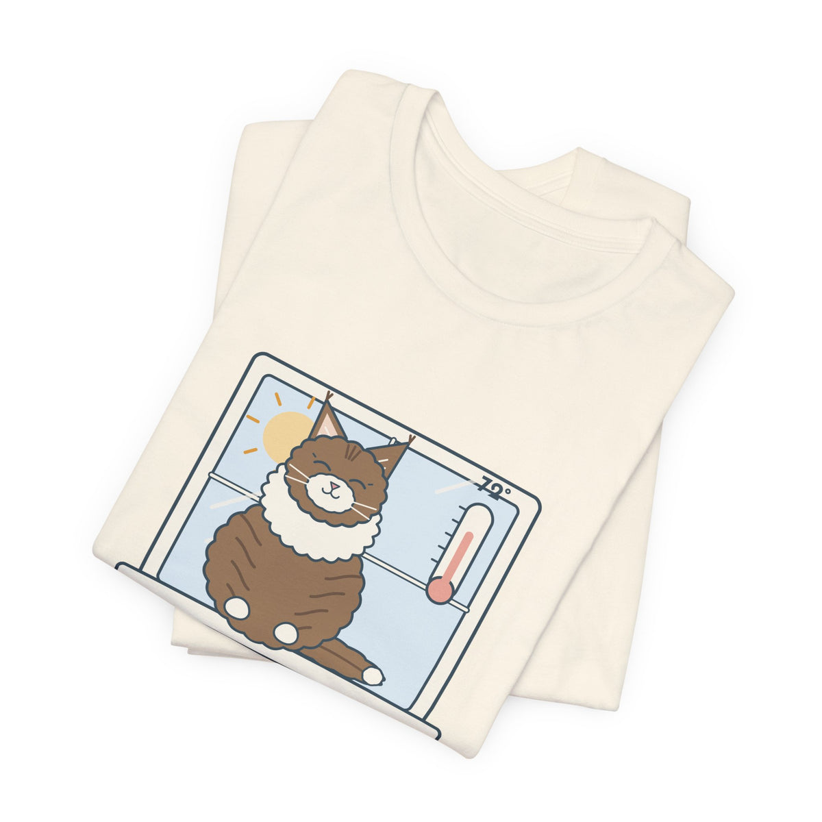 Norwegian Forest Cat T-Shirt - Wears a Winter Coat to the Windowsill Fluffy Cat Tee